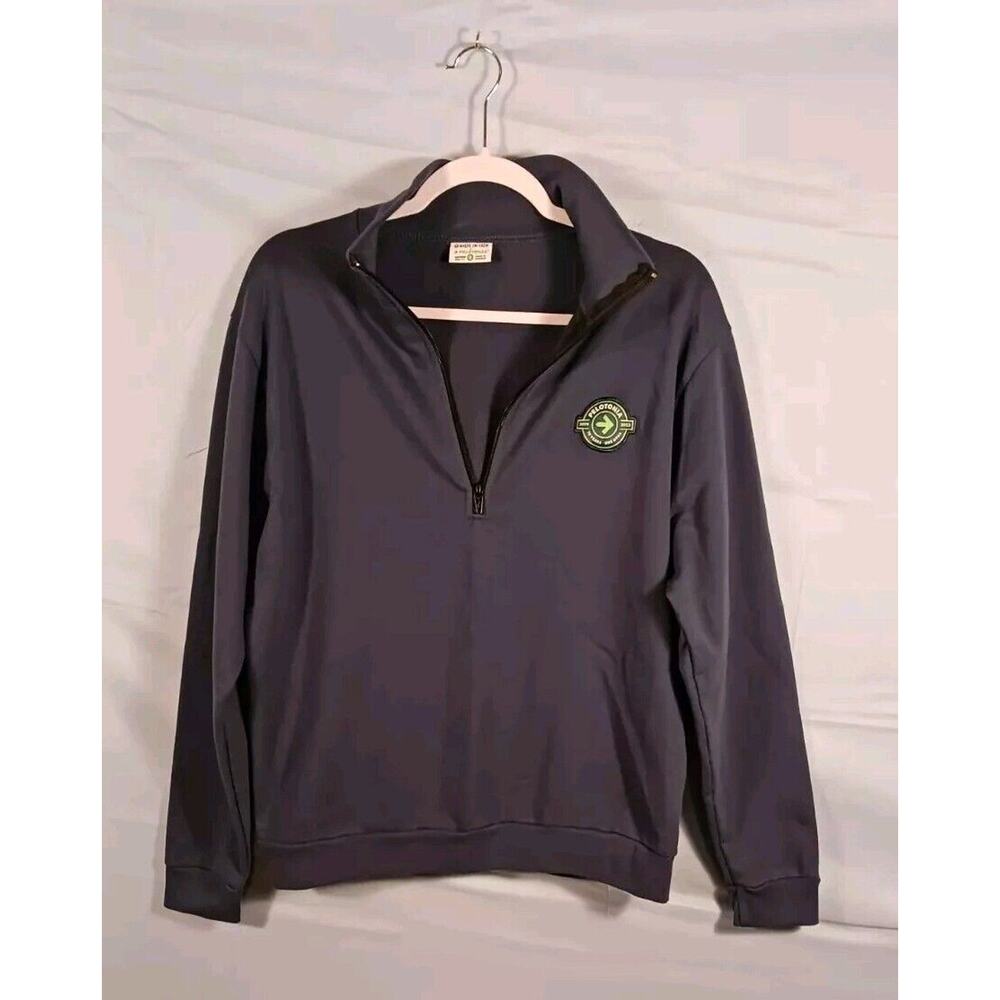 Pelotonia Men's Small Quarter Zip Long Sleeve Sweatshirt Blue Sweater Logo USA
